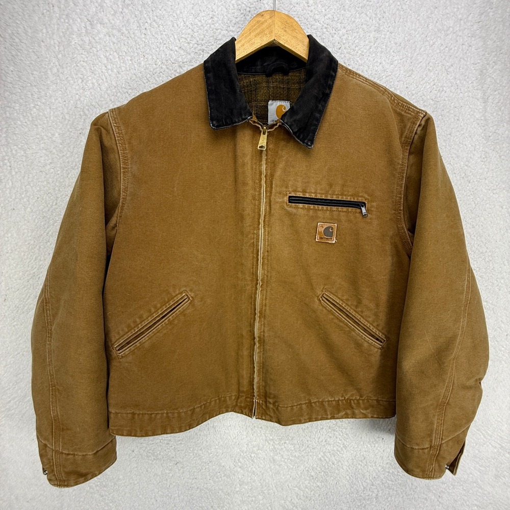 Carhartt Detroit Jacket Blanket Lined Mens Large J97 BRN Brown